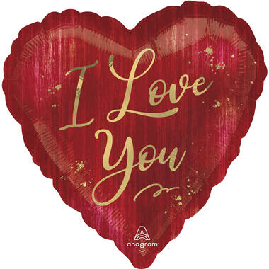 Foil Balloon - Shape - Heart - "I Love You" - Red - 45 cm